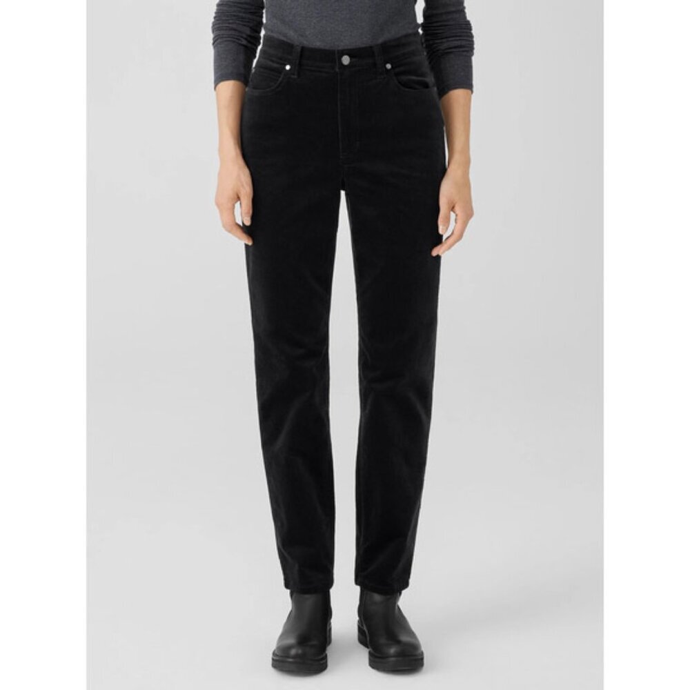 Eileen Fisher Organic Cotton Stretch Velveteen Pant Slim Fit | Med | NWT